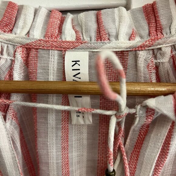 KIVARI Hailee Womens Linen Cotton Blouse Button Down Shirt Size 4 - Picture 5 of 6